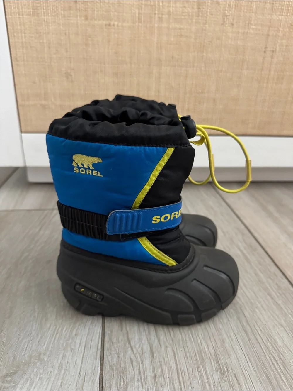 Sorel Kids Blue, Black & Yellow Winter Boots - size 10